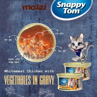 Pate cho mèo Snappy Tom lon 85gr Real Fish Real Meat