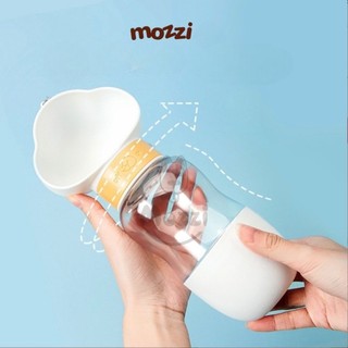 Bình nước du lịch cho chó mèo có kèm cốc đựng hạt tiện lợi 350ml