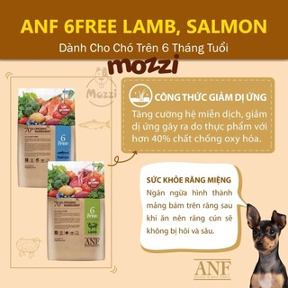 [400g] Thức ăn hạt hữu cơ ANF Dog 6Free+ cho chó gói xé lẻ trong suốt