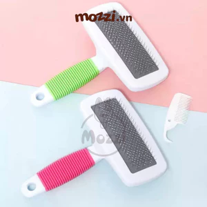 Lược chải lông chó mèo có đầu chải mềm kèm lược gỡ lông