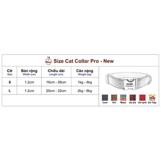 [Nhắn tin thông tin khắc thẻ]Cat Collar Pro Dây vải cao cấp khắc tên cho mèo - Pettag Mozzi
