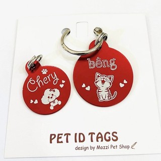 Thẻ tên kim loại nhôm khắc tên chó mèo - Pettag Mozzi