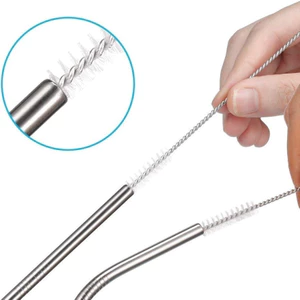 Que Cọ Rửa Vệ Sinh Ống Hút Bằng Thép Không Gỉ Kích Thước 17.5cm.Dễ Dàng Uốn Cong, Làm Sạch Mọi Vết Bẩn
