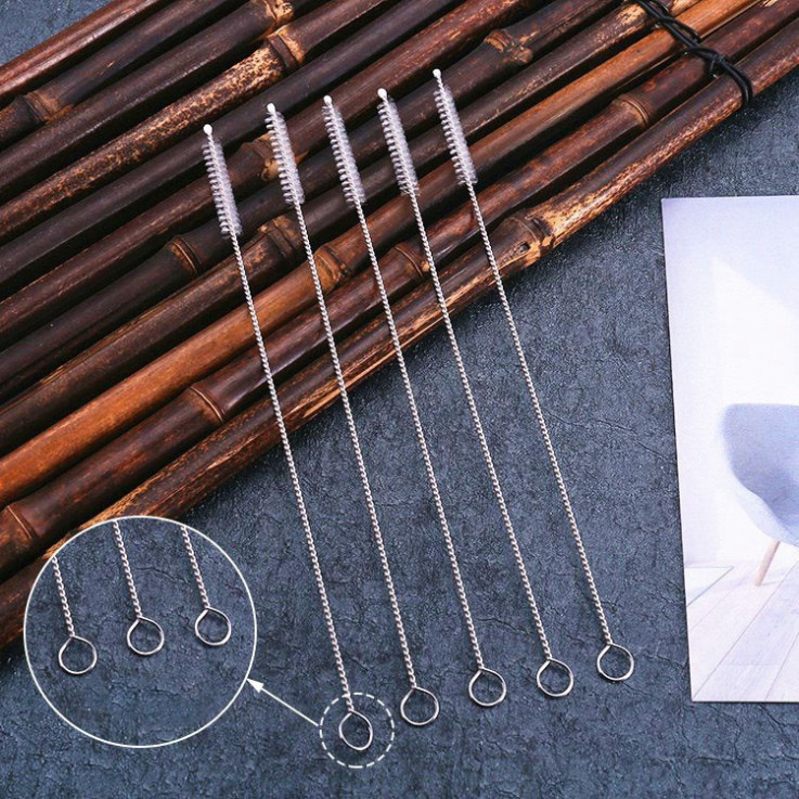 Que Cọ Rửa Vệ Sinh Ống Hút Bằng Thép Không Gỉ Kích Thước 17.5cm.Dễ Dàng Uốn Cong, Làm Sạch Mọi Vết Bẩn