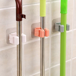 COmbo 2 Móc Dán Tường Kẹp Giữ Cây Lau Nhà Móc Treo Chổi, Treo Ô Kẹp Treo Dụng Cụ Kẹp Treo Đồ Gia Dụng Dán Tường