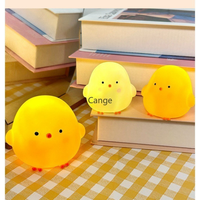 Đèn Ngủ Gà Vàng Nhỏ Chiếu Sáng, Đồ Trang Trí Hoạt Hình Dễ Thương, Sáng Tạo Phòng Ngủ Dùng Pin Cúc Áo
