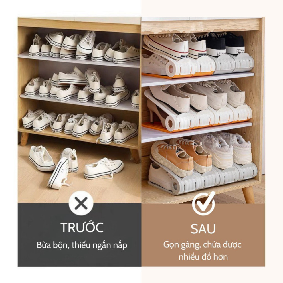[Mua 10 Tặng 1] Combo 10 Khay đựng Giày 4 Nấc Điều Chỉnh Cao Cấp Siêu Dày, Kệ Đỡ Giày Thông Minh Cao Cấp Tiết Kiệm