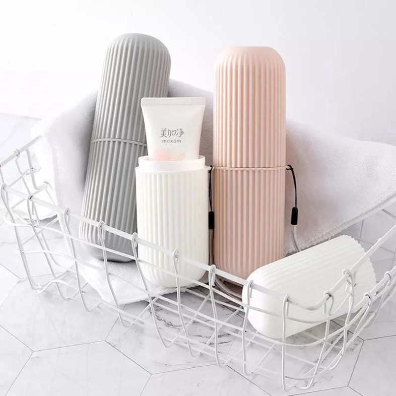 Hộp Đựng Bàn Chải Kem Đánh Răng Du Lịch Ống Đựng Đồ Đa Năng Tiện Dụng Hộp Đựng Bàn Chải Kẻ Sọc