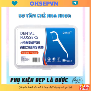 Combo 3 Hộp 50 Tăm Chỉ Nha Khoa Chăm Sóc Răng Miệng - Tăm Xỉa Răng Không Gây Đau Nướu, Làm Sạch Kẽ Răng