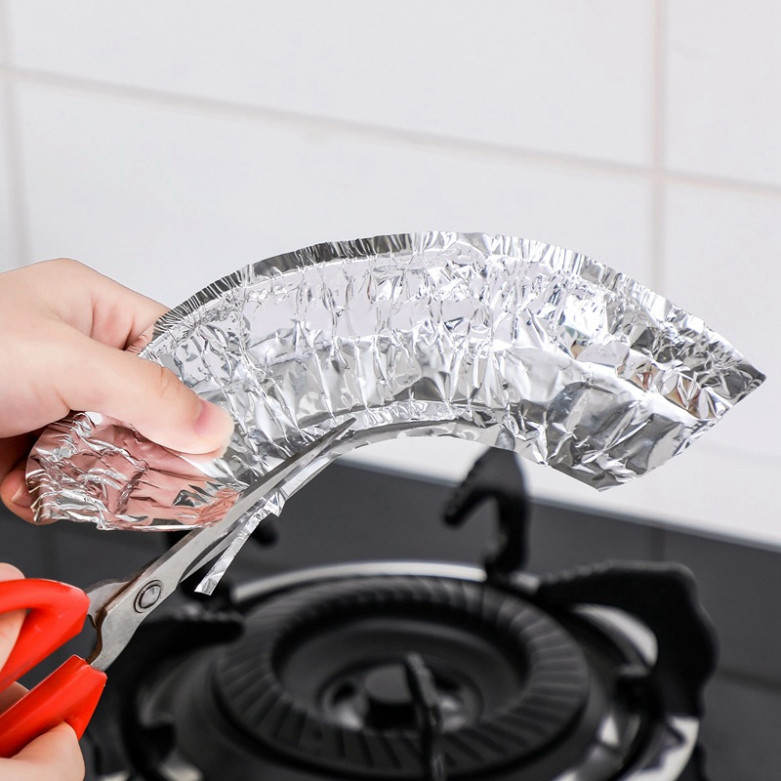 Set 10 Miếng Giấy Bạc Lót Bếp Ga Chống Vết Dầu Mỡ, Vết Bẩn Bám Trên Bề Mặt - Lót Giấy Bạc Bếp Ga