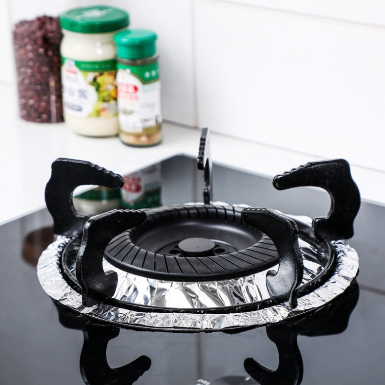 Set 10 Miếng Giấy Bạc Lót Bếp Ga Chống Vết Dầu Mỡ, Vết Bẩn Bám Trên Bề Mặt - Lót Giấy Bạc Bếp Ga