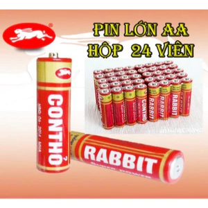 Hộp 24 Viên Pin AA Con Thỏ (Pin Lớn) Dùng Cho Đồ Chơi, Chuột Máy Tính, Đồng Hồ Treo Tường, Máy Đo Huyết Áp