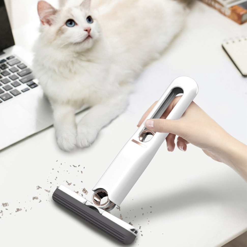 Cây Lau Kính Tự Vắt Mini Gấp Gọn - Cây Lau Nhà Mini Cầm Tay - Dụng Cụ Vệ Sinh Bàn Làm Việc Mút Bọt Biển