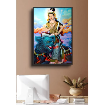 Tranh Tráng Gương Văn Thù Bồ Tát - Tranh Phòng Thờ Decor Phòng Hiện Đại Decor Phòng Khách/ Phòng Ngủ/ Game Gaming