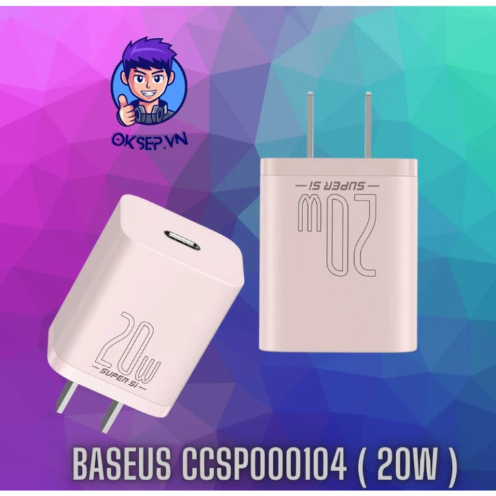 Củ Sạc Nhanh - Củ Sạc Baseus CCSP000104 Chui Sạc Type-C 20W - Cốc Sạc Nhanh Baseus 20W Chui Type-C - Sạc Nhanh