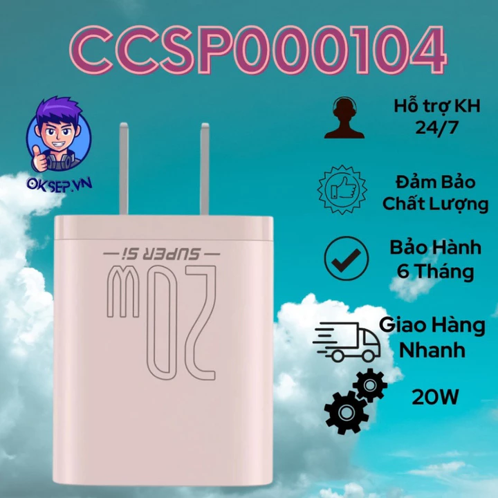 Củ Sạc Nhanh - Củ Sạc Baseus CCSP000104 Chui Sạc Type-C 20W - Cốc Sạc Nhanh Baseus 20W Chui Type-C - Sạc Nhanh – 3