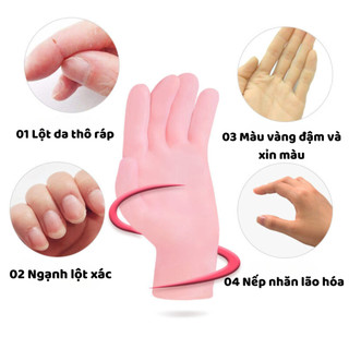 Bao Tay Ủ Kem Silicon Dưỡng Da Tay | Khóa Ẩm Sâu Tăng Hấp Thụ Kem | Giảm Khô Nứt Nẻ, Mềm Mịn Rõ Rệt