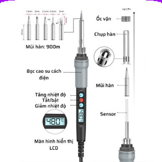 Mỏ hàn thiếc, hàn chì điều chỉnh nhiệt độ hiển thị LCD SL926 220v 90w
