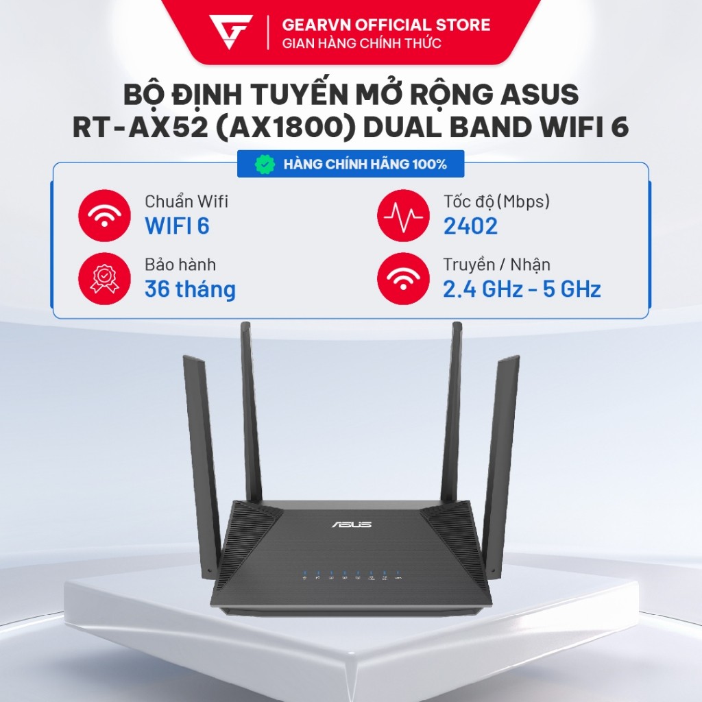 Bộ định tuyến mở rộng ASUS RT-AX52 (AX1800) Dual Band WIFI 6 | Shopee ...