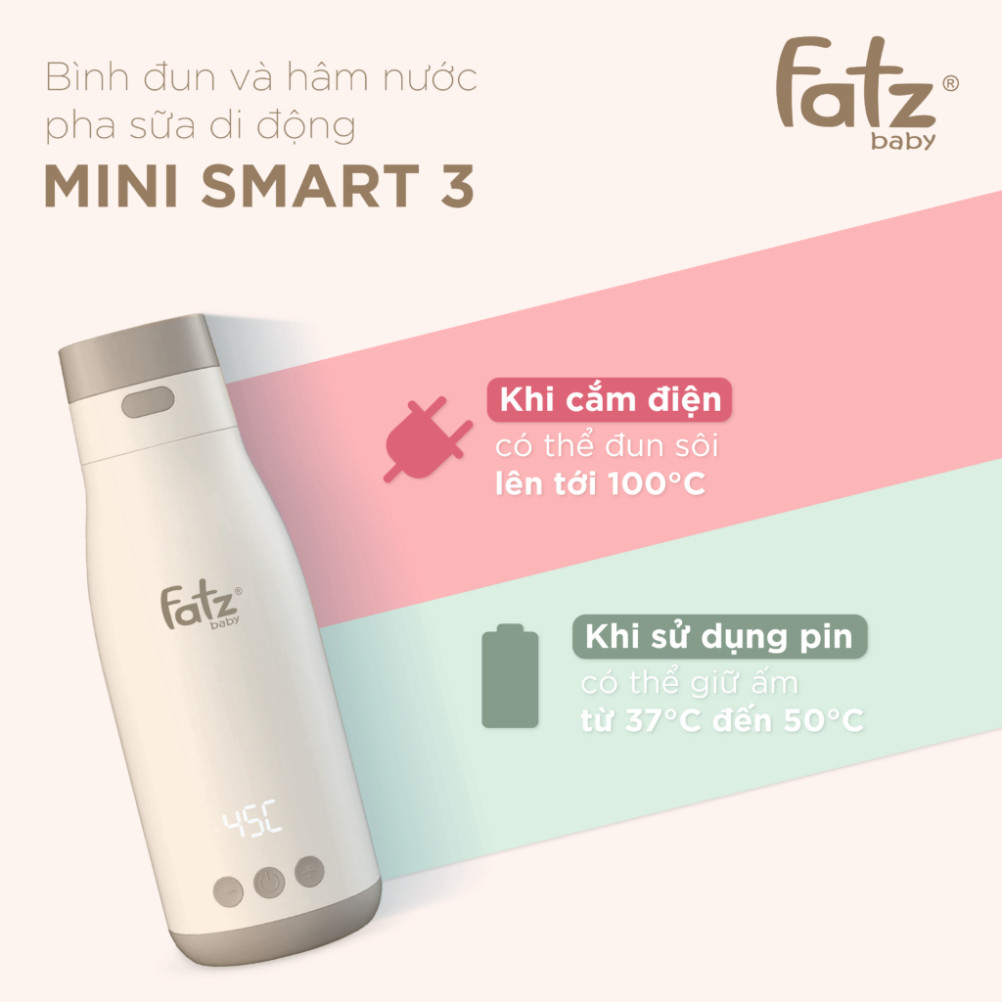 Bình đun và hâm nước pha sữa cầm tay Mini Smart 1 FB3622VA - Smart 2 FB3625VA - Smart 3 FB3621FD - Smart 6 FB3820FD