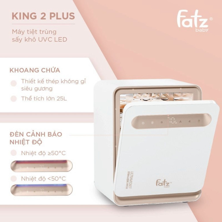 Máy tiệt trùng sấy khô UVC Fatz Baby King 2 19L FB4799BT - King 2 Plus FB4725BT Bảo Hành 12 Tháng