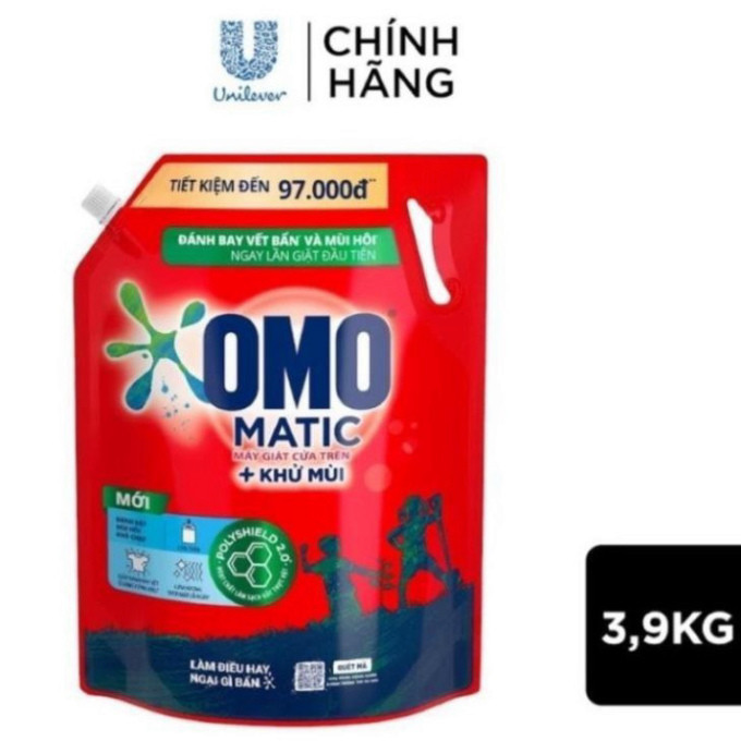 Nước Giặt OMO Matic Túi 3.6Kg/3.9Kg Chính Hãng - Giặt Máy Hiệu Quả