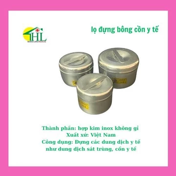 Hộp Inox Đựng Bông Cồn Y Tế Bông Tẩy Trang - Dụng Cụ Y Tế, Spa
