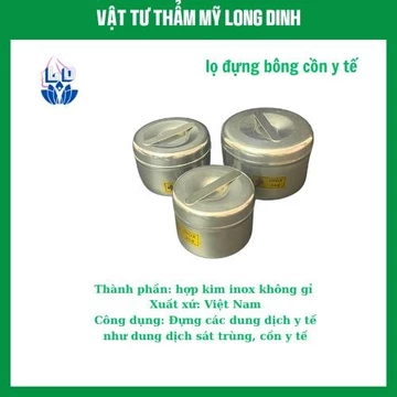 Hộp Inox Đựng Bông Cồn Y Tế Bông Tẩy Trang - Dụng Cụ Y Tế, Spa