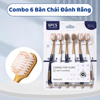 Bàn Chải Đánh Răng Lông Siêu Mềm 0.15mm – Vỉ 6 Cái – Đầu Rộng Làm Sạch Sâu, Chống Chảy Máu Nướu