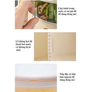 LỒNG BÀN 5 TẦNG CAO CẤP GIỮ NHIỆT CHỐNG BỤI BẨN CÔN TRÙNG CÓ LỖ THOÁNG KHÍ CÓ QUAI XÁCH