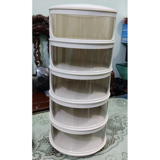 LỒNG BÀN 5 TẦNG CAO CẤP GIỮ NHIỆT CHỐNG BỤI BẨN CÔN TRÙNG CÓ LỖ THOÁNG KHÍ CÓ QUAI XÁCH
