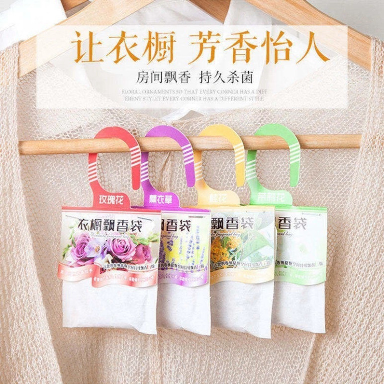 COmbo 2 Túi Thơm Thảo Mộc Tinh Dầu Tự Nhiên Treo Phòng, Tủ Quần Áo, Xe Hơi Có Móc Treo