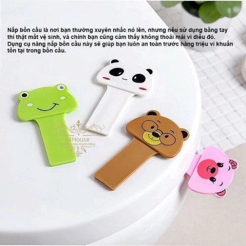 Combo 2 Miếng Dán Nâng Nhấc Mở Lật Nắp Bồn Cầu Họa Tiết Hoạt Hình - Dụng Cụ Tay Cầm Vệ Sinh Sạch Sẽ