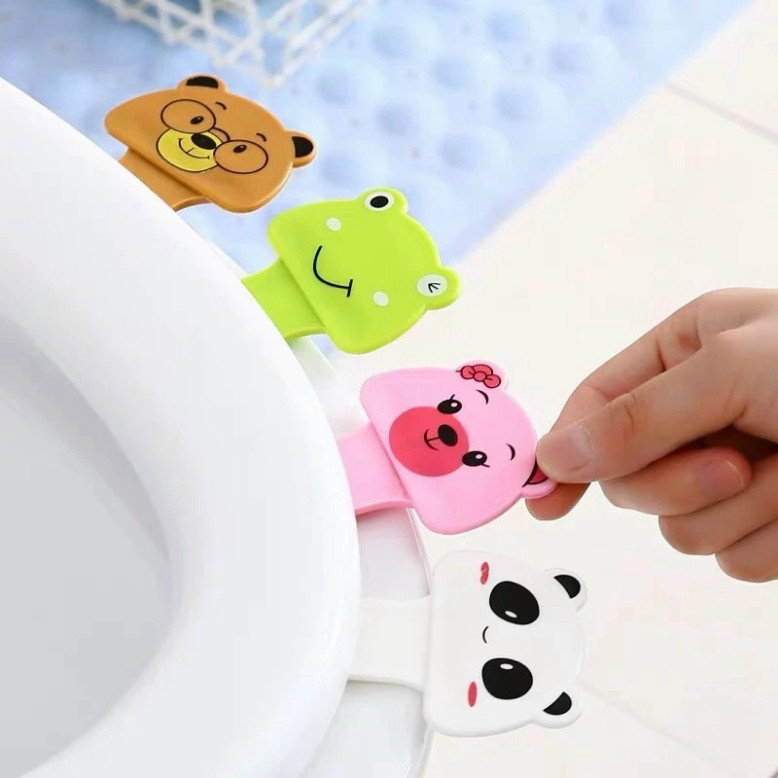 Combo 2 Miếng Dán Nâng Nhấc Mở Lật Nắp Bồn Cầu Họa Tiết Hoạt Hình - Dụng Cụ Tay Cầm Vệ Sinh Sạch Sẽ