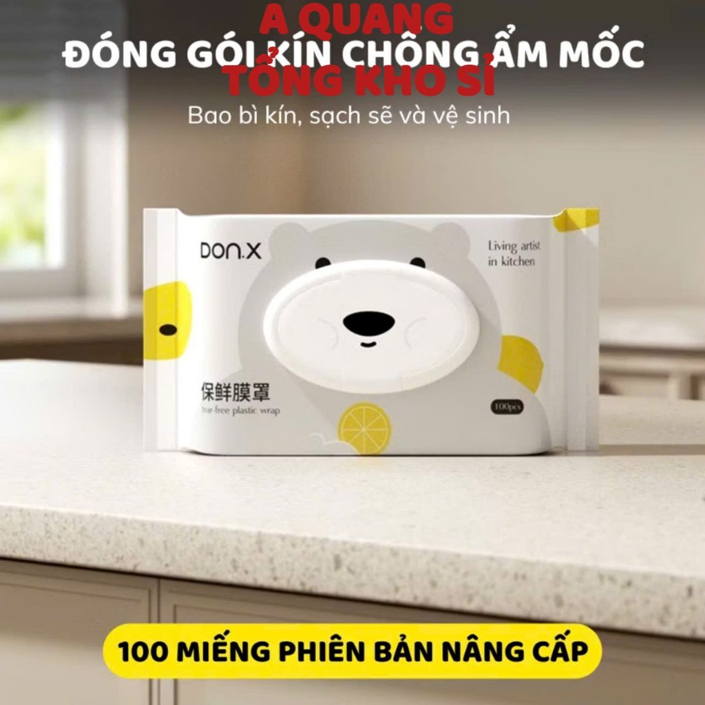 GÓI MÀNG BỌC THỰC PHẨM DẠNG RÚT - Màng bọc thực phẩm thế hệ mới dạng rút tiện lợi 100c , Túi bọc thực phẩm PE siêu dai