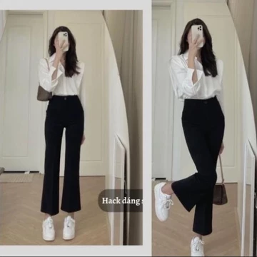 Quần tây nữ ống suông dáng loe nhẹ, Quần tây công sở nữ ống đứng đi học đi làm chất vải đẹp mẫu mới TT05 - TOTOSA