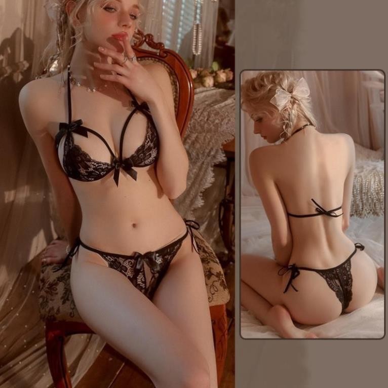 Bộ Ngủ 2 Mảnh Đính Nơ Quai Buộc, Đồ Ngủ 2 Mảnh Đính Nơ Sexy Quyến Rũ Gợi Cảm - DL07 | BigBuy360 - bigbuy360.vn