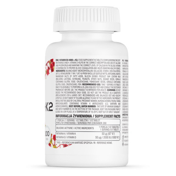 OSTROVIT VITAMIN D3 4000 + K2 , HỖ TRỢ HỆ MIỄN DỊCH, GIÚP XƯƠNG RĂNG CHẮC KHỎE