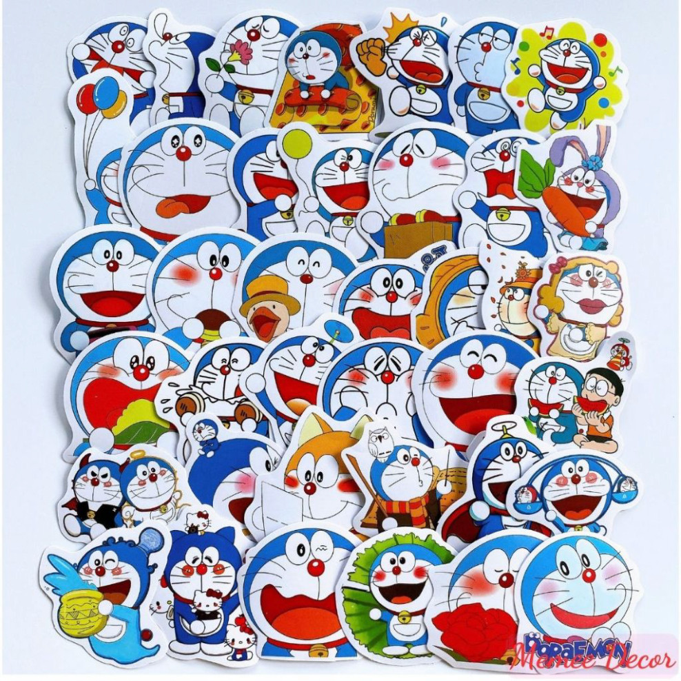 Set 50 100 sticker doraemon dễ thương dùng trang trí sổ tay điện thoại ...