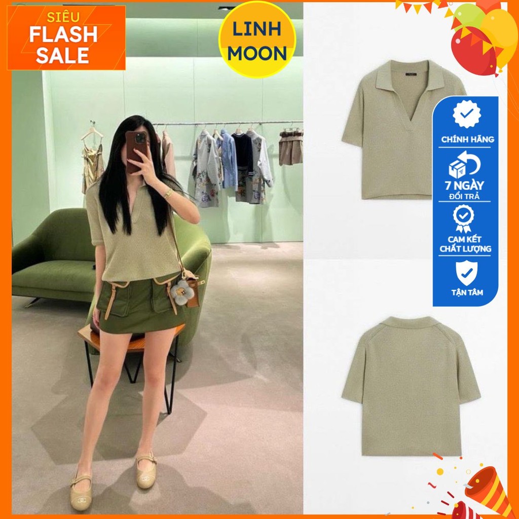 ÁO LEN POLO CỔ V MÀU XANH MASSIMO DUTTIIII XUẤT DƯ HOT 2025 kèm ảnh thật