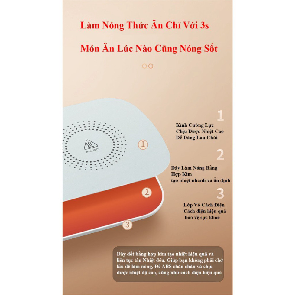 Mâm hâm nóng thức ăn - khay giữ ấm thức ăn giúp thức ăn luôn đc hâm nóng khi ăn