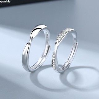 🎉sparkly🎉 Nhẫn đôi cao cấp, nhẫn bạc nam đơn giản, nhẫn bạc nữ đính đá đẹp. Nhẫn cặp mới nhất2025