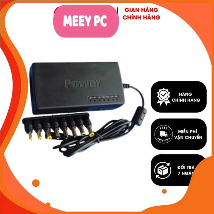 Sạc Laptop Dell HP Acer Xịn 18.5V 19V 4.62A 4.7A 3.33A 3.5A - Sạc Latop Đa Năng 8 Đầu Sạc Khác Nhau Cho Laptop MEEY PC