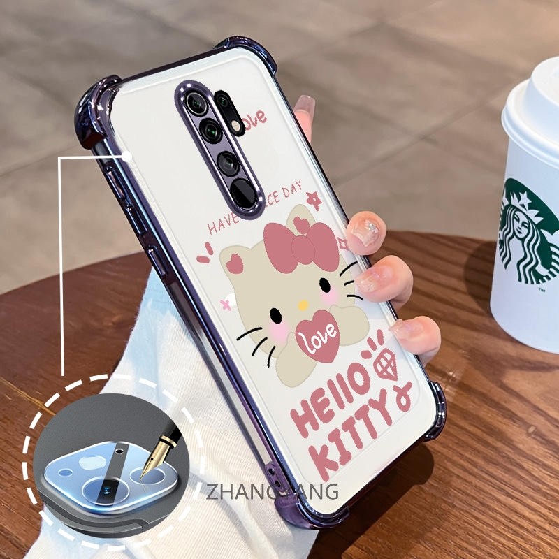 Ốp Lưng Cho OPPO A5 2020 A9 2020 Mạ Điện Silicon Hoạt Hình Dễ Thương Ốp Lưng Điện Thoại TPU Mềm Bốn Góc Túi Khí Chống Rơi