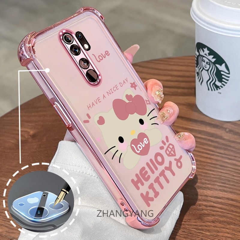 Ốp Lưng Cho OPPO A5 2020 A9 2020 Mạ Điện Silicon Hoạt Hình Dễ Thương Ốp Lưng Điện Thoại TPU Mềm Bốn Góc Túi Khí Chống Rơi