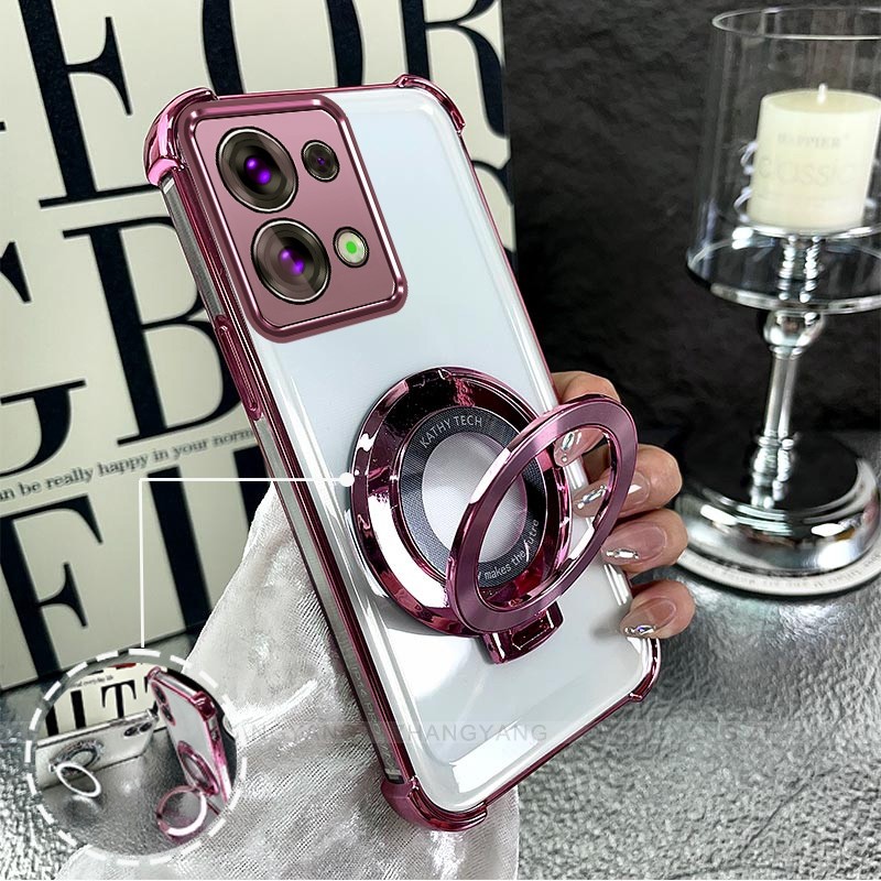 Ốp Lưng Cho Redmi note 13 4G note 13 5G note 13 Pro 4G note 13 Pro 5G Túi Khí Bốn Góc Chống Rơi Vỏ Điện Thoại Mạ Điện Thiết Kế Giá Đỡ Silicon TPU Điện Thoại Mềm