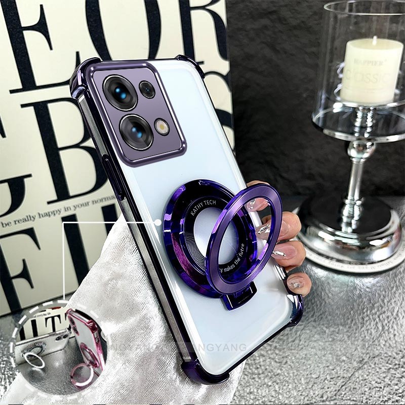 Ốp Lưng Cho Redmi note 13 4G note 13 5G note 13 Pro 4G note 13 Pro 5G Túi Khí Bốn Góc Chống Rơi Vỏ Điện Thoại Mạ Điện Thiết Kế Giá Đỡ Silicon TPU Điện Thoại Mềm