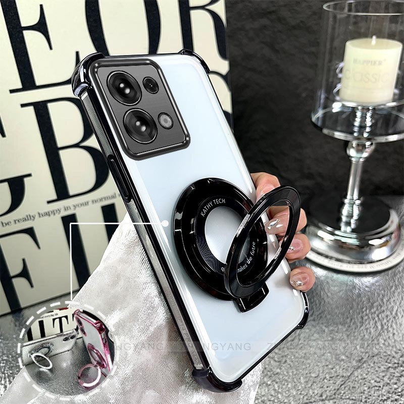 Ốp Lưng Cho Redmi note 13 4G note 13 5G note 13 Pro 4G note 13 Pro 5G Túi Khí Bốn Góc Chống Rơi Vỏ Điện Thoại Mạ Điện Thiết Kế Giá Đỡ Silicon TPU Điện Thoại Mềm