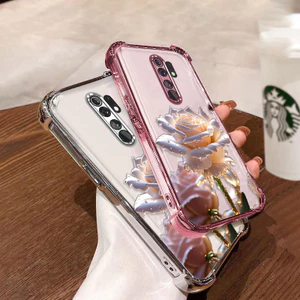 Ốp Lưng Cho oppo a5 2020 a9 2020 Ốp Điện Thoại Mới Nhất Mạ Điện Hoạt Hình Họa Tiết Hoa Hồng Chống Rơi Và Chống Sốc Điện Thoại Mềm