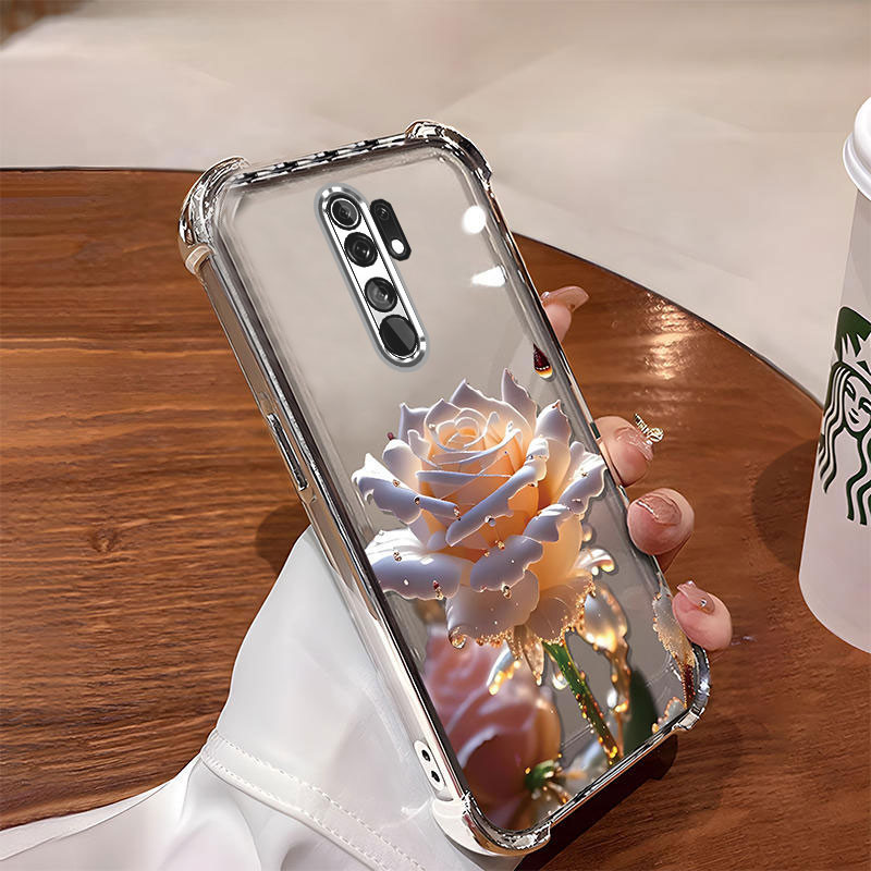 [Có Phim Ống Kính] Ốp Lưng Cho oppo a5 2020 a9 2020 Ốp Điện Thoại Mới Nhất Mạ Điện Hoạt Hình Họa Tiết Hoa Hồng Chống Rơi Và Chống Sốc Điện Thoại Mềm